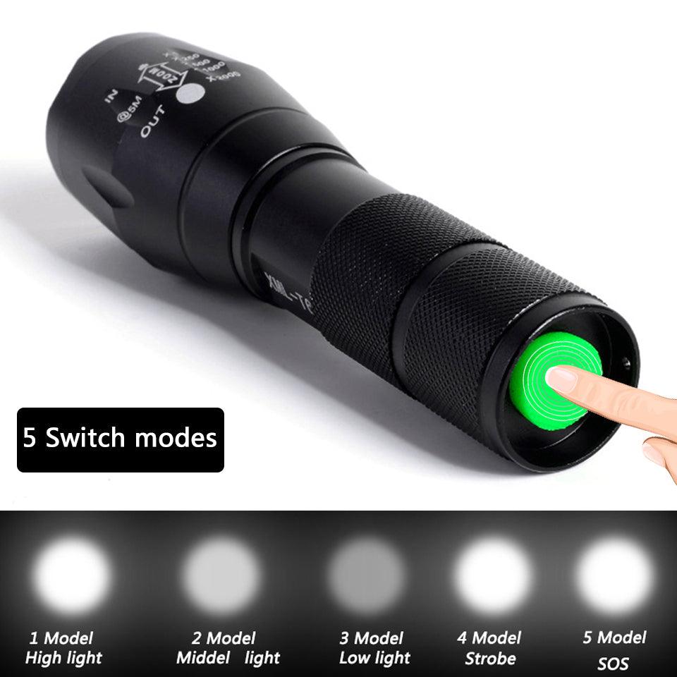 Strong Light Flashlight Special Forces Rechargeable Home Self-Defense Waterproof Riding Mini Camping Premium Super Bright Flashlight  Grayson Goods