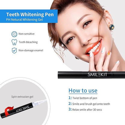 Afranti Home Use Wireless Teeth Whitening Kit With 16-Point LED Blue Lights Accelerator, Natural Whitening Effective Stain Removal Include 4 Teeth Whitening Gel Pens Complimentary Color Card  Grayson Goods