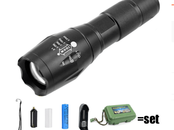 Strong Light Flashlight Special Forces Rechargeable Home Self-Defense Waterproof Riding Mini Camping Premium Super Bright Flashlight T6-running-volume-version-USB Grayson Goods